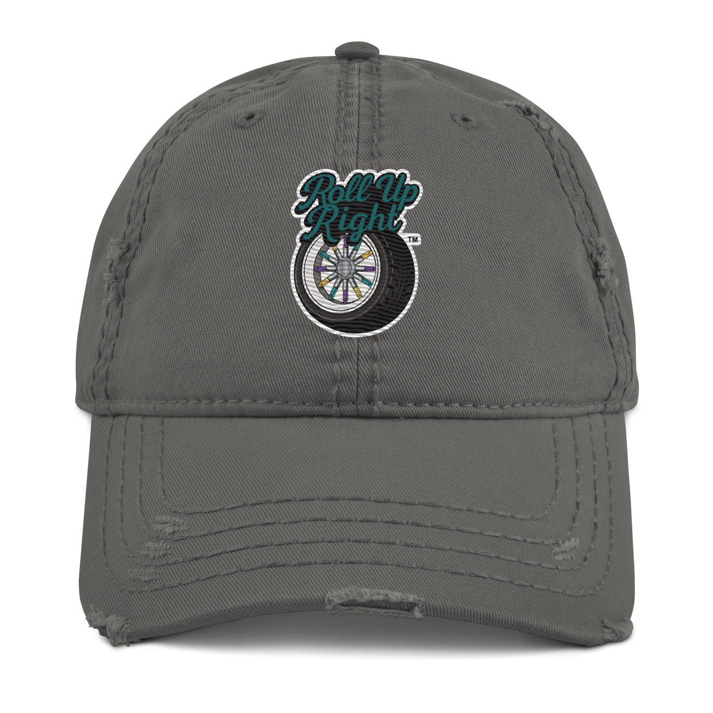 Roll Up Right Distressed Hat