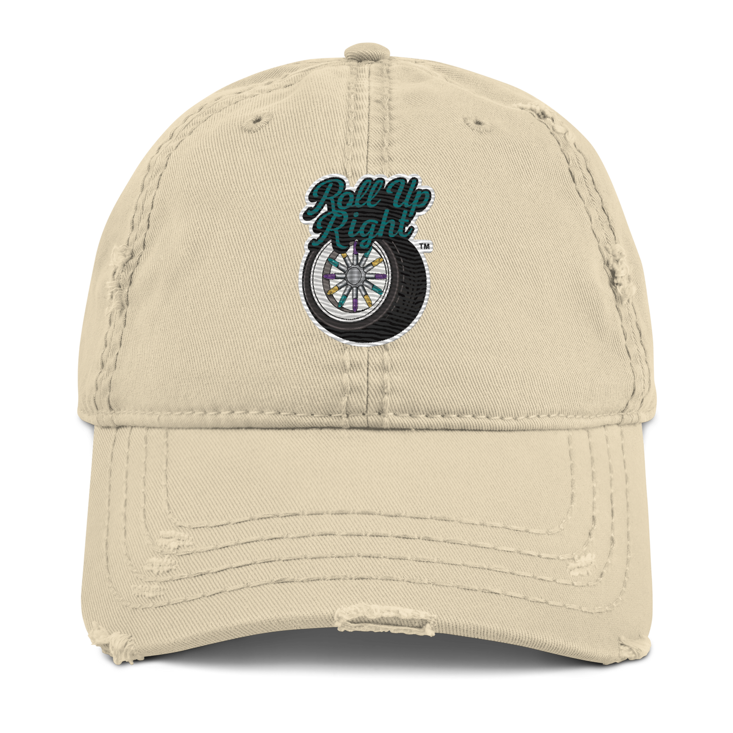Roll Up Right Distressed Hat