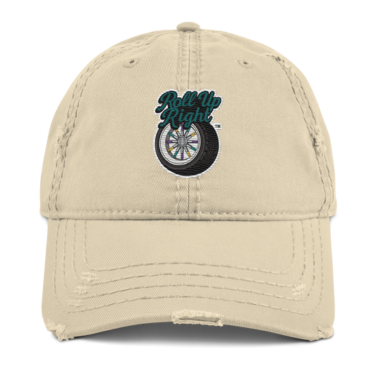 Roll Up Right Distressed Hat