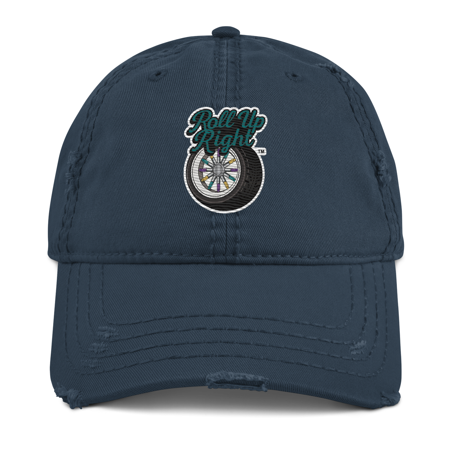 Roll Up Right Distressed Hat